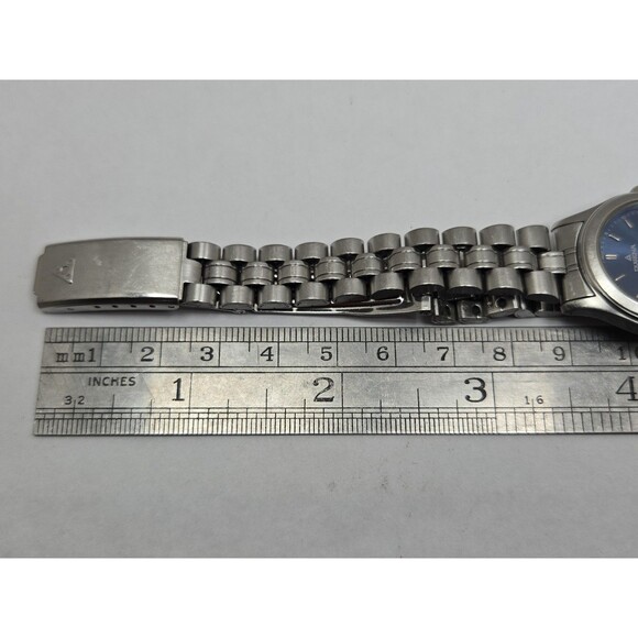 Womens Dugena WR 50 1907 Blue Sunburst Dial Silver Tone Quartz Watch New Battery main image 8